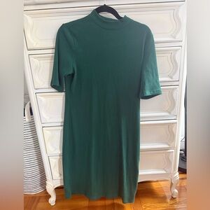 Old Navy Emerald Green Ribbed Short Sleeve Dress Size M